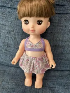 メルちゃん　ソランちゃん服　水着セット　花柄紫色