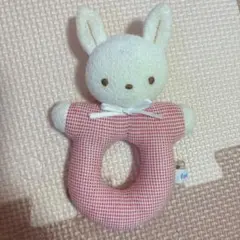 familiar うさぎチェック　ラトル