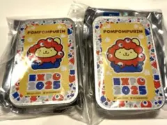万博　サンリオ　スライド缶　2点セット　ポムポムプリン