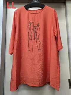 見切り品！夏物 O.W.L オシャレデザイン　チュニック　LLサイズ
