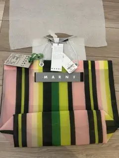 新品MARNI FLOWER CAFE■マルニフラワーカフェ■ストライプバッグ■