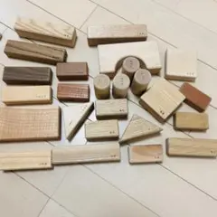 国産 オークビレッジ 寄せ木の積み木 ブロック 木のおもちゃ 積み木 無塗装