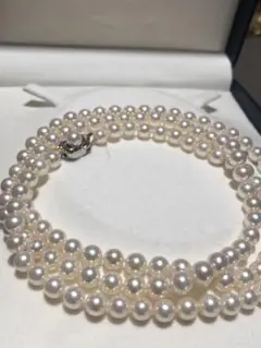 ミキモト お好きな TASAKI ロングパールネックレス 7㎜ 照りも色も綺麗