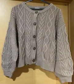 INGNI クルーネックケーブルカーディガン M モカ