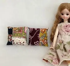 ミニチュアクッション　小2個 ★パッチワーク柄★ No.17