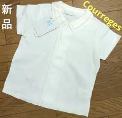 新品タグ付き　Courreges　半袖シャツ　綿100%　日本製　フーセンウサギ