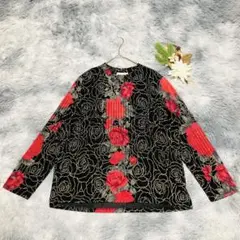【大人レトロ】 FELICE BELLO (F) 長袖カットソー バラ柄 派手柄
