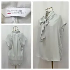 Maker's Shirt 鎌倉 ボウタイ フレンチスリーブ ブラウス