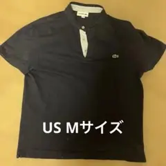 LACOSTE ネイビー ハーフボタンポロシャツ　US Mサイズ