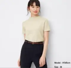 【新品未使用】リブメロウコンパクトT リブ Tシャツ トップス レディース GU