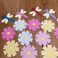 壁面飾り コスモス トンボ