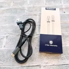 J USB Type-C ケーブル 1m グレー　急速充電　多機能　転送