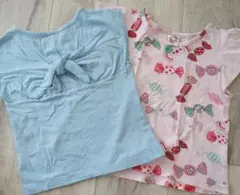 100サイズ　ブランシェスなどTシャツ2枚セット　ピンク　ブルー