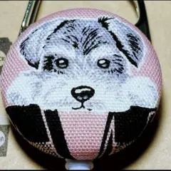 リールキーホルダーS428★ハンドメイド　ミニチュア♡シュナウザー