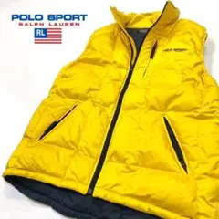 美品 POLO SPORT ダウンベスト レディースXL イエロー