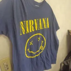 NIRVANA スミルーキッズロゴ Tシャツ ネイビー