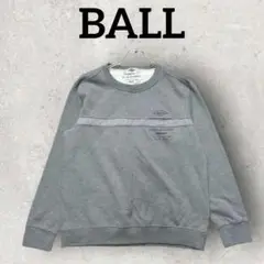 BALL 長袖 裏起毛トレーナー プルオーバー クルーネック (L) グレー