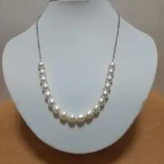 淡水パール ステンレスチェーンネックレス