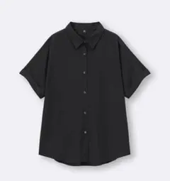 GU ドレープシャツ　黒　ブラック　XL
