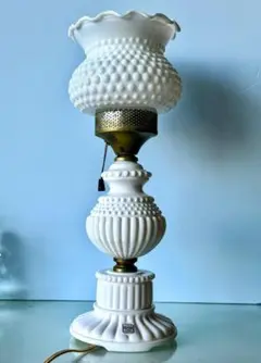 フェントン　FENTON　ホブネイル　ランプ　ミルクガラス　スタンド