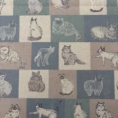 綿麻キャンバス　1m ANIMAL COLLECTION ねこ柄