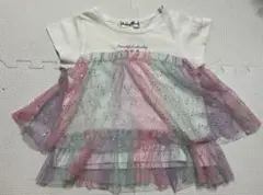 女の子　半袖Tシャツ　フリル　 トップス　100cm