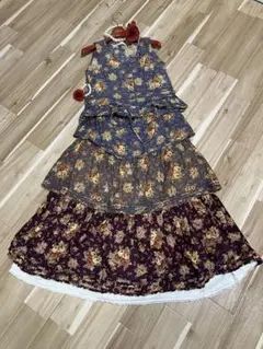 ワンダフルワールド　花柄　上下セット