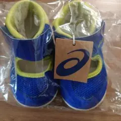 asics ベビーシューズ 青/緑　13.5