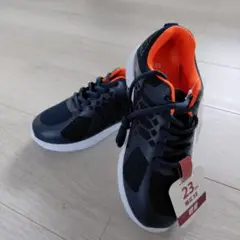 軽量スニーカー 23cm ネイビー/オレンジ
