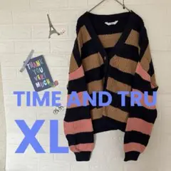 TIME AND TRU ニットカーディガン ストライプ 【XL】