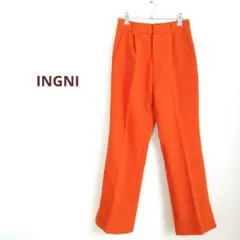 INGNI　イング　スラックス　オレンジ　ウエストゴム　サイドスリット　おしゃれ
