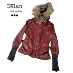 【極美品】ラクーンファー付 デラン DELAN レザージャケット レザーブルゾン