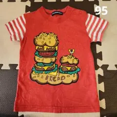 リトルベアークラブ　Tシャツ　ハンバーガー赤　95