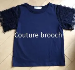 Couture broochクチュールブローチ　カットソー　半袖　36 ネイビー