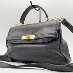 【良品】カルロスナランホ ショルダーバッグ 2way ターンロック レザー
