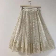 【イレーヌヴァンリブ】IRENE VAN RYB レースフレアスカート レトロ