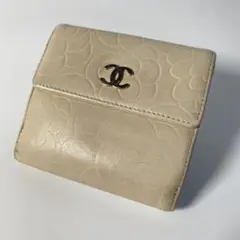 シャネル CHANEL カメリア Wホック 折り財布 ココマーク