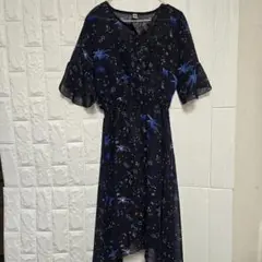 星柄アシンメトリックワンピース 半袖