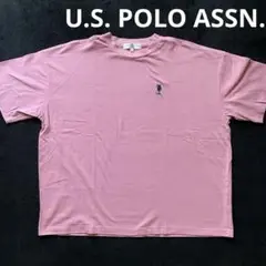 【U.S. POLO ASSN.】ビッグ　Tシャツ ピンク　Sサイズ　古着