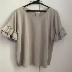 DAISY ベージュ フリル袖 チュニック 半袖