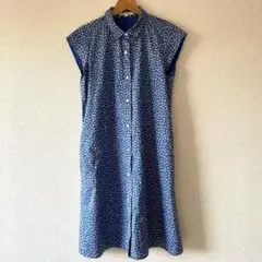FREDY&GROSTER シャツワンピース　　LIBERTY 花柄　青　半袖