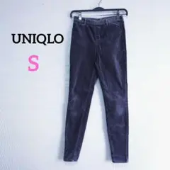 950 ユニクロ ヒートテックハイライズレギンスパンツ ベルベット【S】グレー