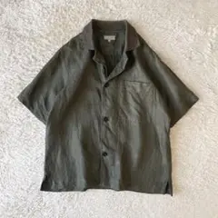 マーガレットハウエル 美品 リネンシャツ M オリーブ