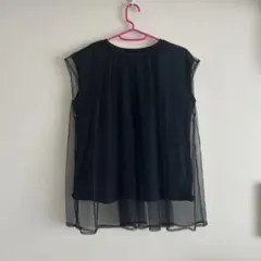 ロペピクニック　チュールカットトップス　ブラック