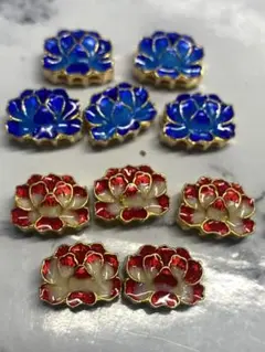七宝焼き　 蓮の花パーツ 10個セット