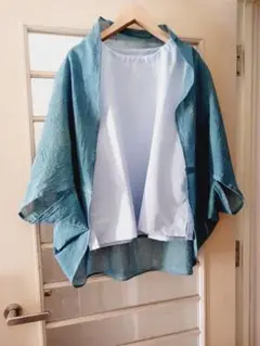 藍染さらっとコットンの日よけボレロ　ストール