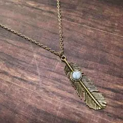 a30 新品☆シルバー ターコイズ☆フェザーネックレス☆モチーフ 261
