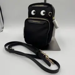 アニヤハインドマーチ ショルダーバッグ EYES スマホポーチ ブラック