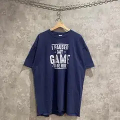 【送料無料】USA古着 フロント プリント Tシャツ ネイビー ビッグサイズ