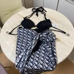 訳あり現状販売！Christian Dior フラワー　ロゴ総柄水着　三角ビキニ 映えるデザイン♪】Dior 水着 ビキニ (Dior/ビキニ